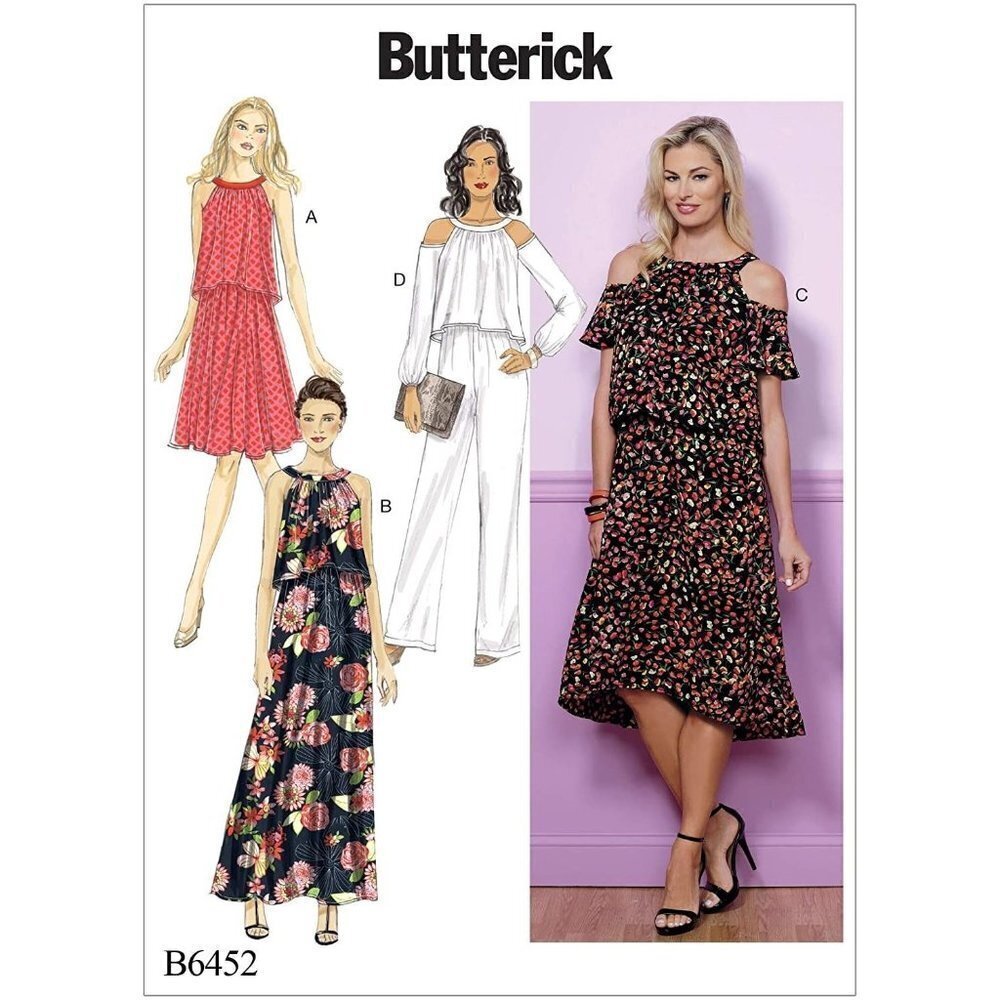Butterick Sewing Pattern 6452 Dress Jumpsuit‎ Cold Shoulder Size 6-14